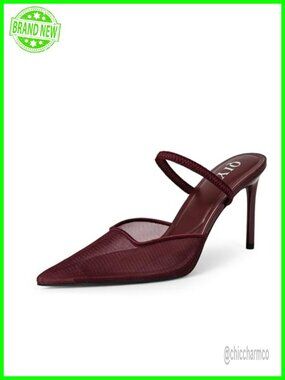 Pointed Toe Slingback Stiletto Pumps Mesh High Heels